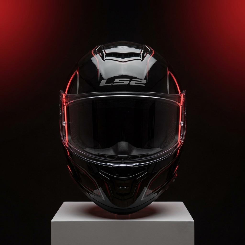 Casque Moto LS2 Rouge Carbone