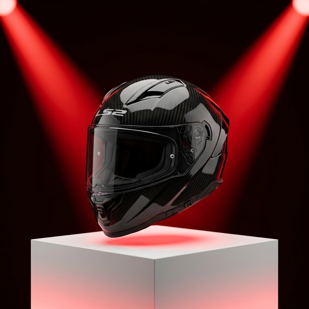 Casque Moto LS2 Rouge Carbone